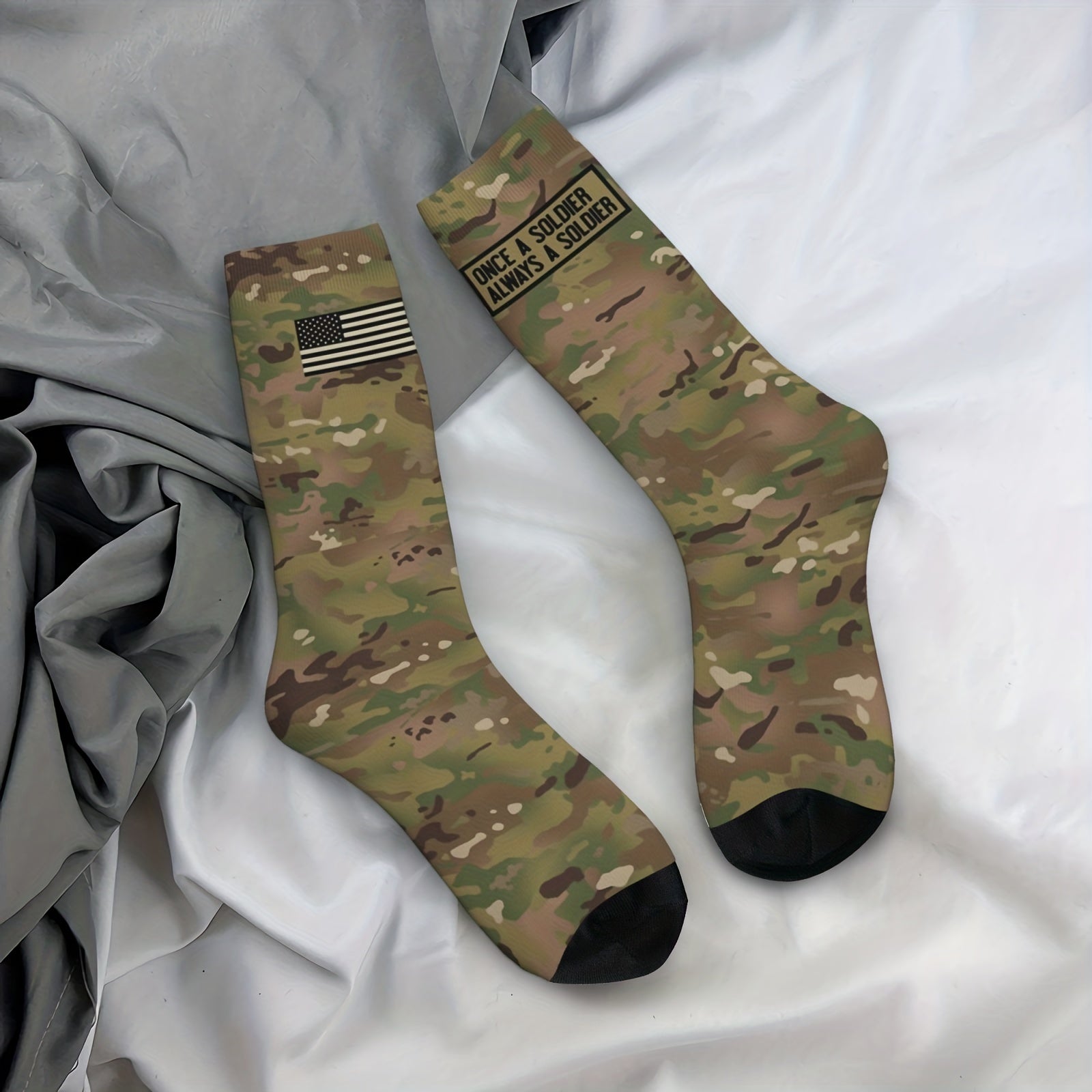 Camouflage Army Warm Mid calf Sock for Outdoor Sports