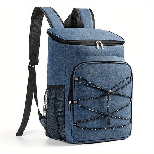 20L Insulated Lunch Backpack Thermal Food Carrier Multiple Compartments Grey Nav