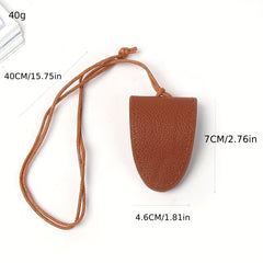 PU Leather Hanging Glasses Holder Clip Litchi Embossed Sun Glasses Storage