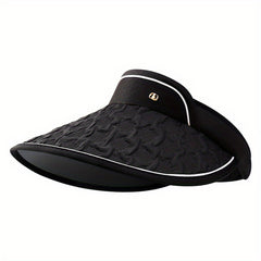Embossed Women Visor Hat Wide Brim UV Protection Sun Hat