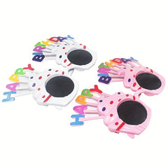 3pcs Cake Shape Funny Glasses Birthday Photo Props Set