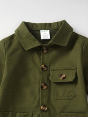 Boys' Winter Casual Long Sleeve Button Coat