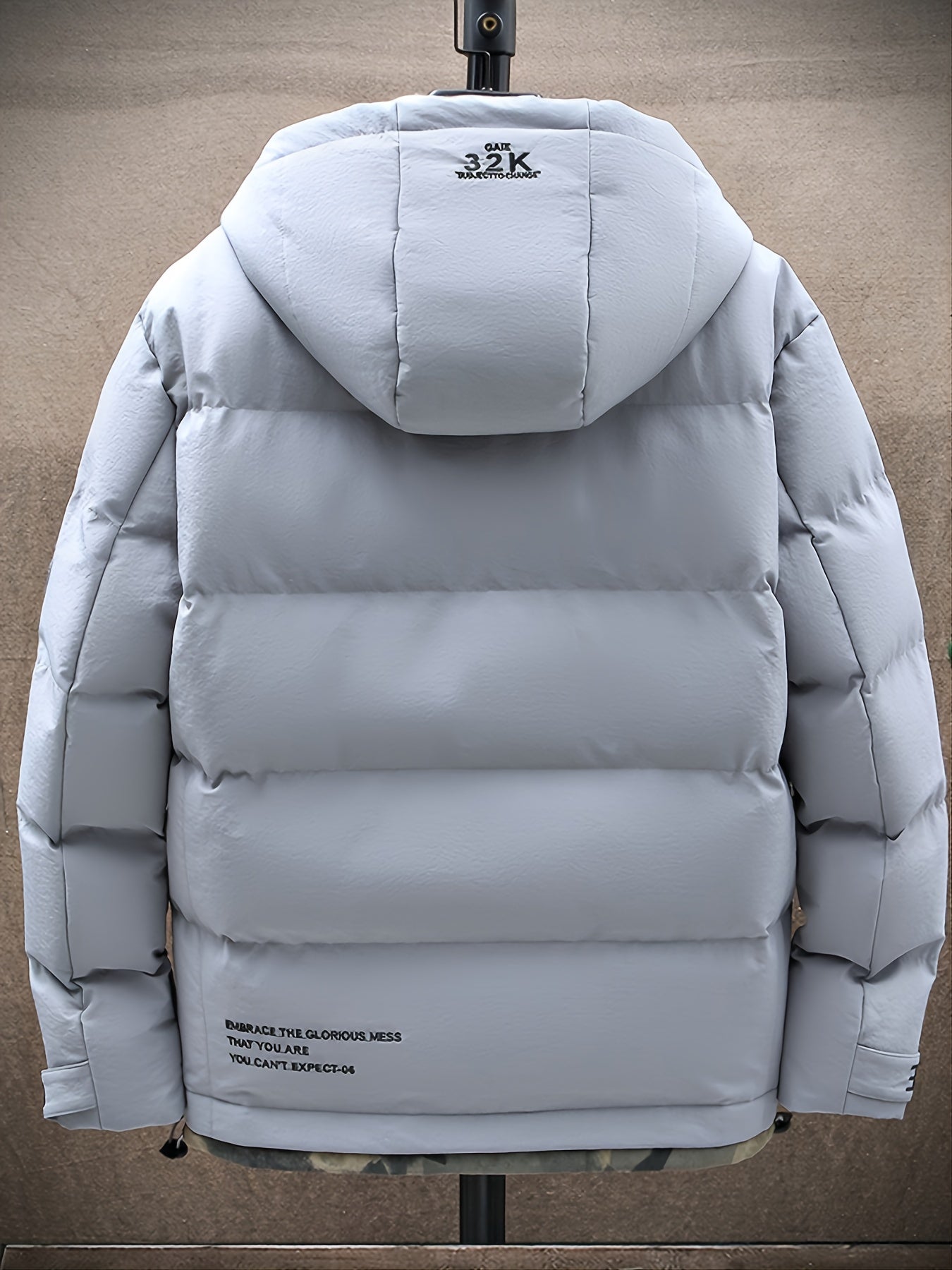 Men's Casual Fleece Hooded Jacket Camo Lining Winter Outwear