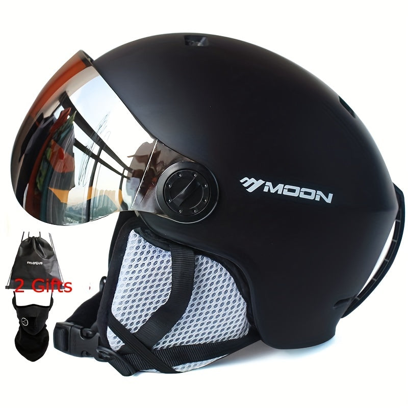 MOON Skiing Helmet Goggles PC EPS High Ski Helmet For Outdoor Sports