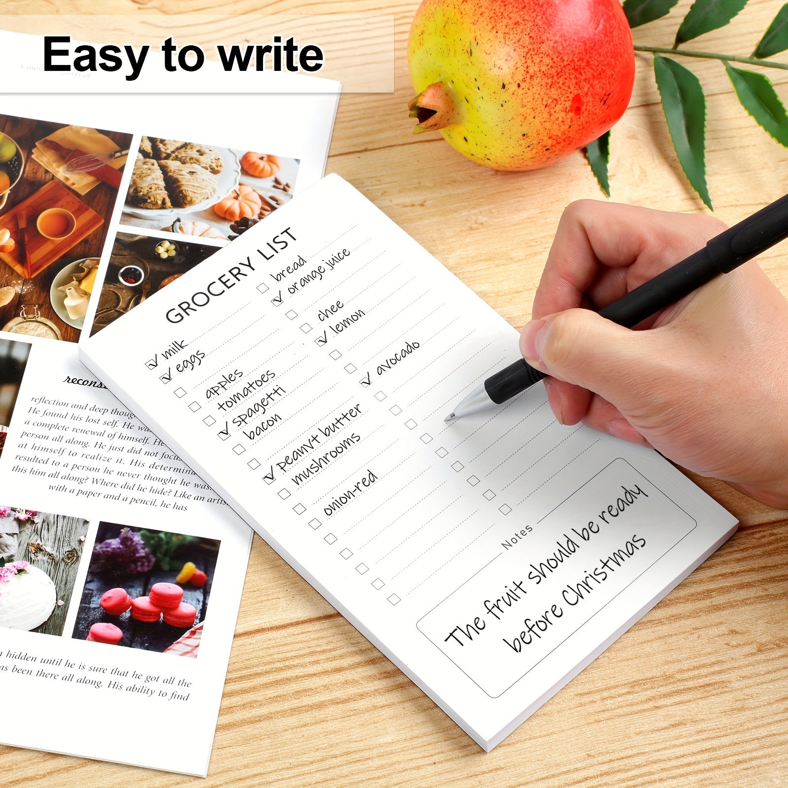 2pcs Magnetic Grocery List Pad For Fridge