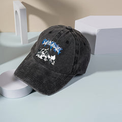 Snow Mountain Print Baseball Cap Vintage Washed Distressed Hat