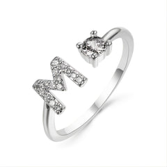 Hot Silver A Alphabet Rings Initial Rings Wedding Love Rings Bridesmaid Couple R