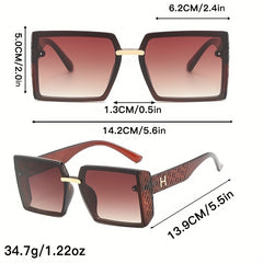 Large Square Sunglasses Rivet Gradient UV400 Sun Shades for Driving