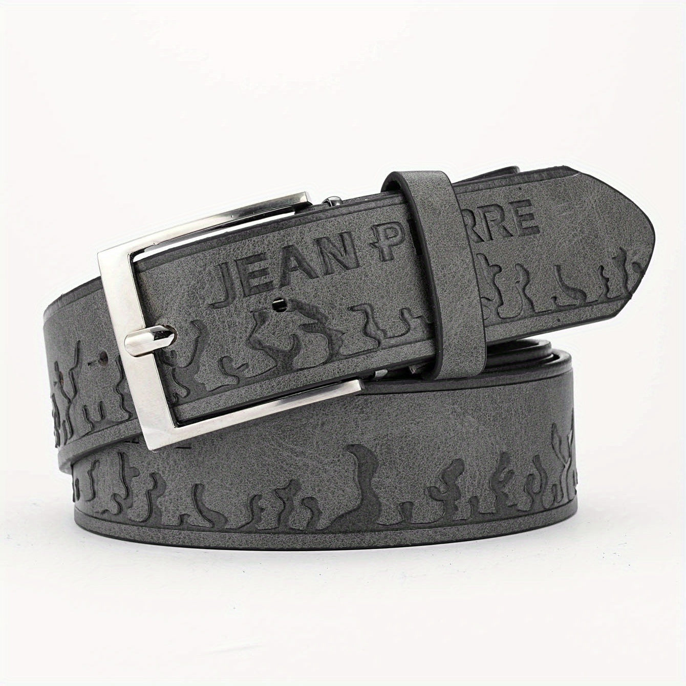 1pc Alloy Buckle PU Striped Belt Access...