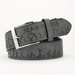 1pc Alloy Buckle PU Striped Belt Access...