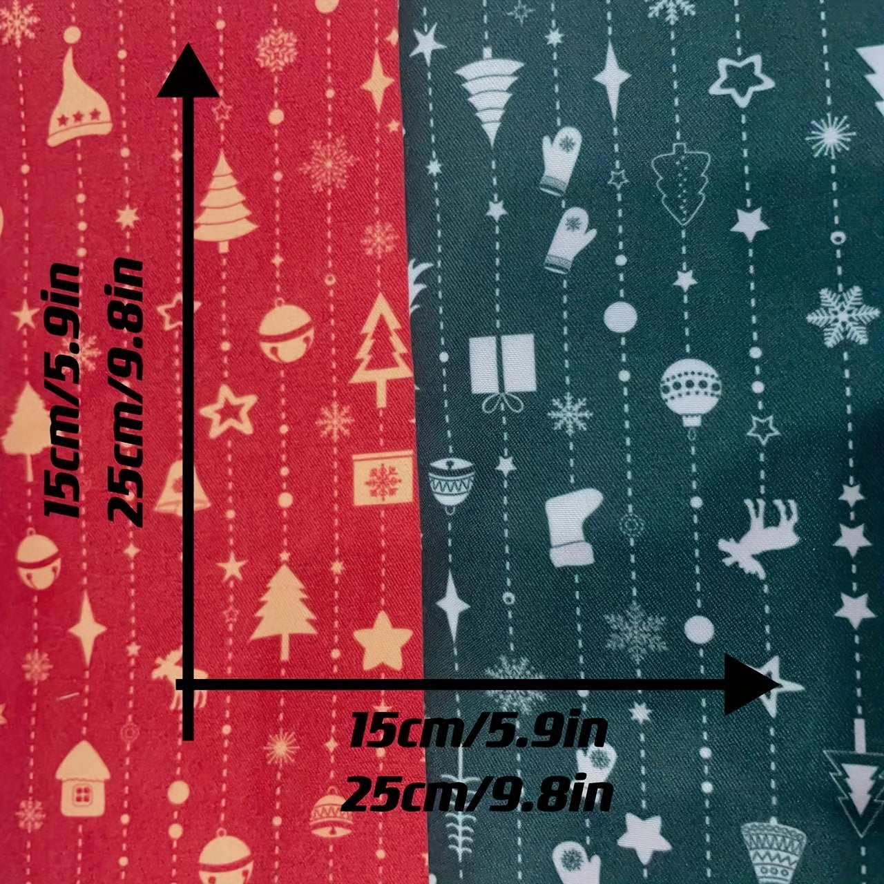 6pcs Christmas Fabric Assorted Pre-Cut Pack for DIY Bow Clothing Craft Doll Cost