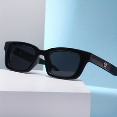 Square Frame Sunglasses Mod Hollow Temple Glasses UV400