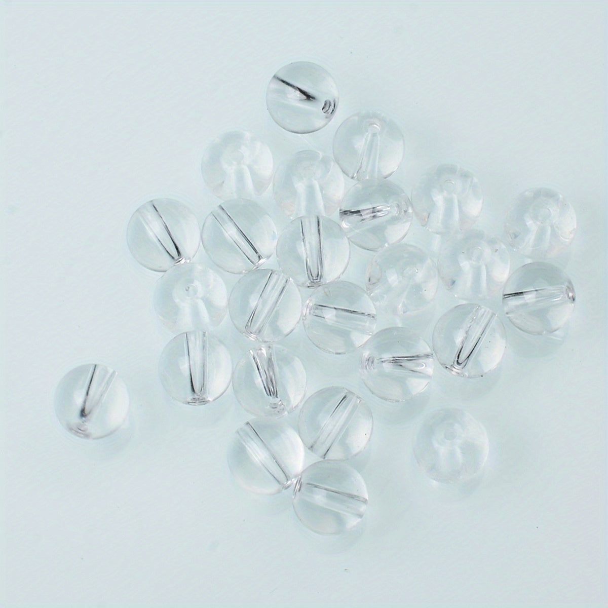 25 Glass Round Beads 0.31" for DIY Jewelry Making