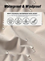Men's Casual Hooded Block Waterproof Windbreaker Jacket Coat