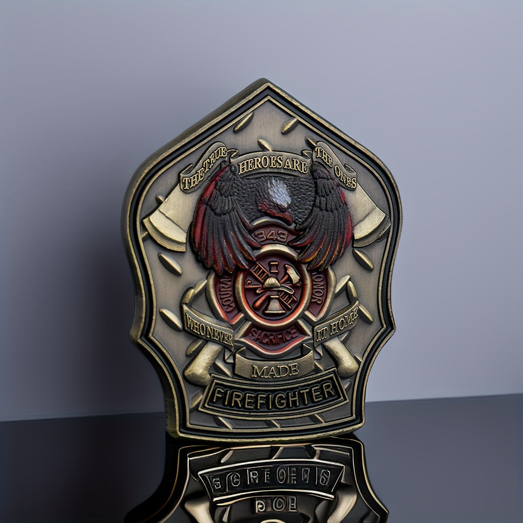 Firefighter Challenge Coin - Shield Shape Novelty Gift
