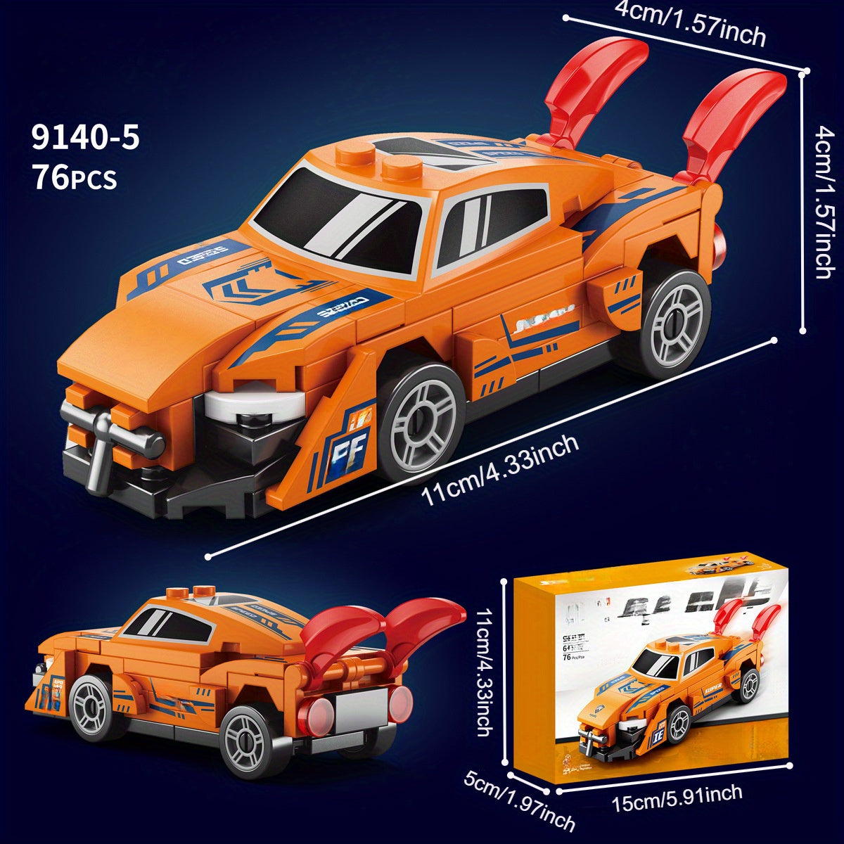 86pcs Building Block Pull Back Racing Car Fun Racing Experience Toy