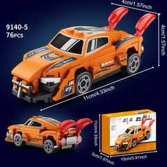86pcs Building Block Pull Back Racing Car Fun Racing Experience Toy