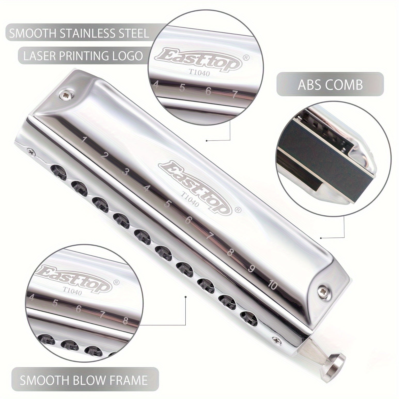 Chromatic Harmonica 40 Tones Key Of C for Beginners