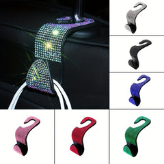 Crystal Rhinestone Car Headrest Hooks Car Purse Bag Holder Bling Accessories
