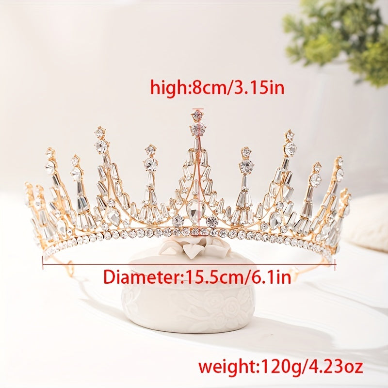 Crystal Silvery Headband Queen's Crown Tiara Head Jewelry