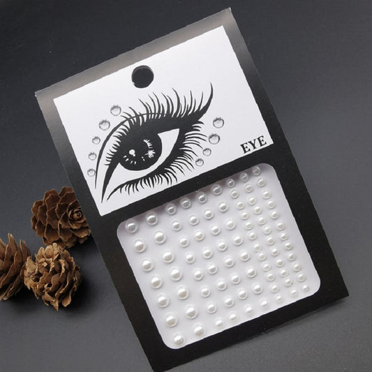 Colorful Rhinestone Pearl Face Sticker