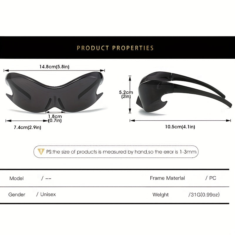 Y2K Holographic Wrap Around Sunglasses UV400