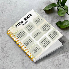 Green Mental Health Check In Journal Notebook 50 Pages 13.97x21.08cm