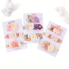 3pcs Flowers Headband Hairband Hair Accessories For Baby Girls