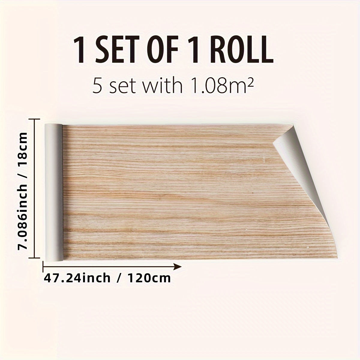 Brown Wood Grain Print Waterproof Floor Sticker