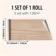 Brown Wood Grain Print Waterproof Floor Sticker