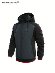Men's Thermal Sports Suit Set for Winter - Jacket with Hood and Comfy Pants