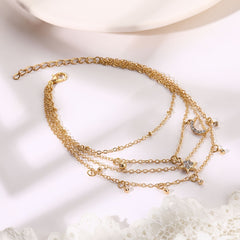 Moon & Star Chain Anklet Dainty Foot Jewelry 1 Pc