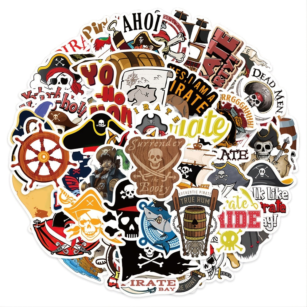50pcs Pirate Series Waterproof Stickers DIY Decoration Materials