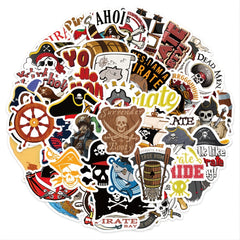 50pcs Pirate Series Waterproof Stickers DIY Decoration Materials