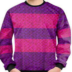 Purple Stripe Pattern Kid's Sweatshirt Unisex Pullover Long Sleeve Top