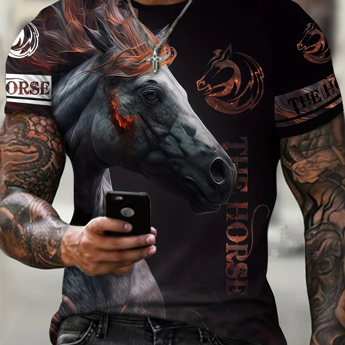 Men's 3D Printed Casual T Shirt Comfy Crew Neck Tee For Summer