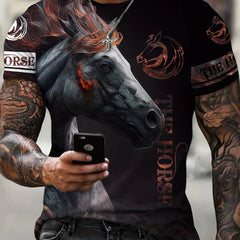 Men's 3D Printed Casual T Shirt Comfy Crew Neck Tee For Summer