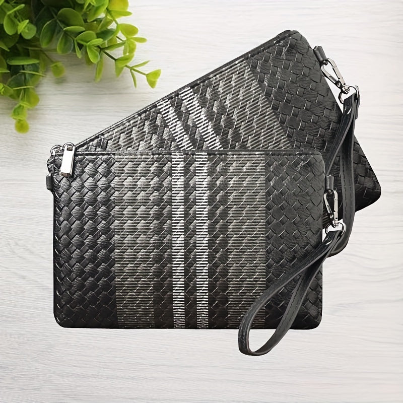 Men's Clutch Bag Large Capacity Woven Handbag Envelope Business Wear