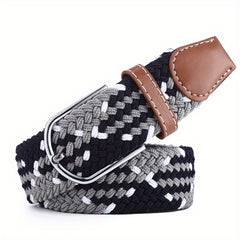 Braided Stretch Pin Buckle Men's Belt Outdoor Casual Jeans Waiststrap