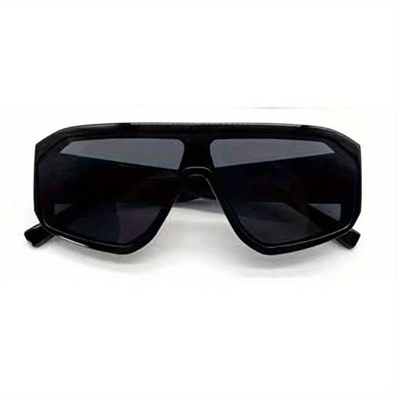 Men's Vintage One Piece Lens Stainless Steel Sunglasses