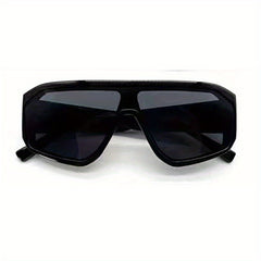 Men's Vintage One Piece Lens Stainless Steel Sunglasses