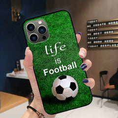 Football Print Drop Proof Protective Phone Case For iPhone 5-15 Pro Max