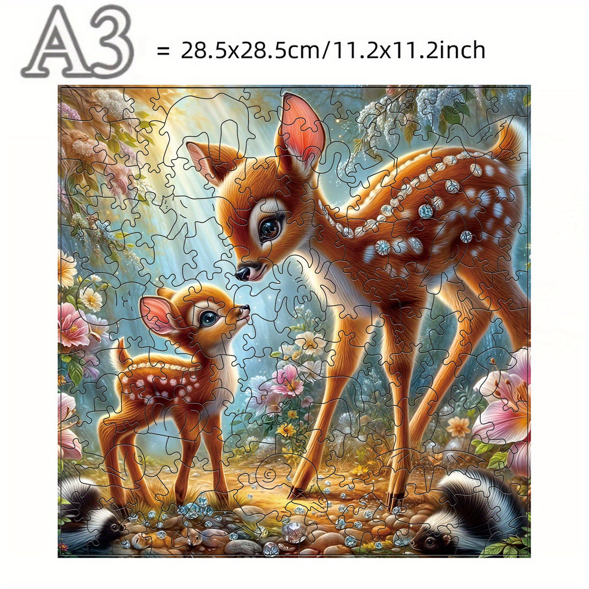 Wooden Puzzle Diamond Deer - Challenging Plywood Puzzle