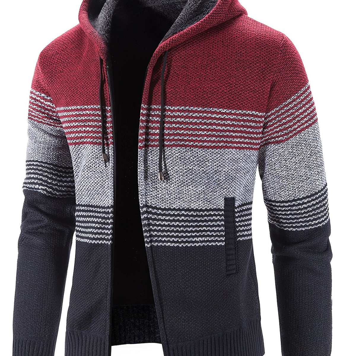 Men's Plush Hooded Sweater for Fall Winter
