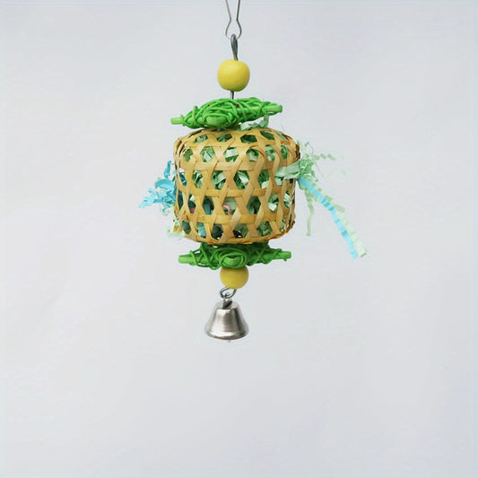 Interactive Bird Toy Rattan Ball with Paper Strips for Cage Enrichment