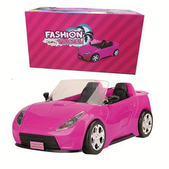 Convertible Car Vehicle For Dolls With Seatbelts Rolling Wheels