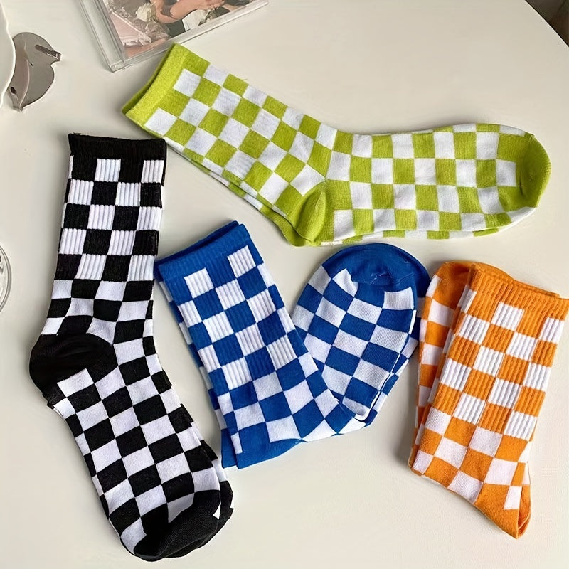 Plaid Print Socks Women's Stockings & Hosiery