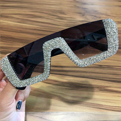 Y2K Rhinestone One Piece Sunglasses Gradient Glasses UV400
