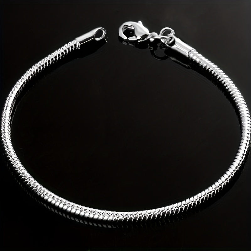 Men's Stainless Steel Snake Bone Chain Bracelet
