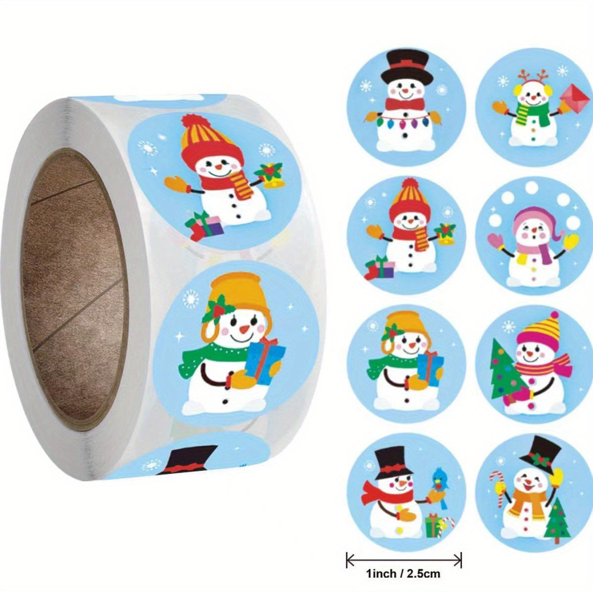 500pcs Christmas Snowman Reward Stickers for Kids